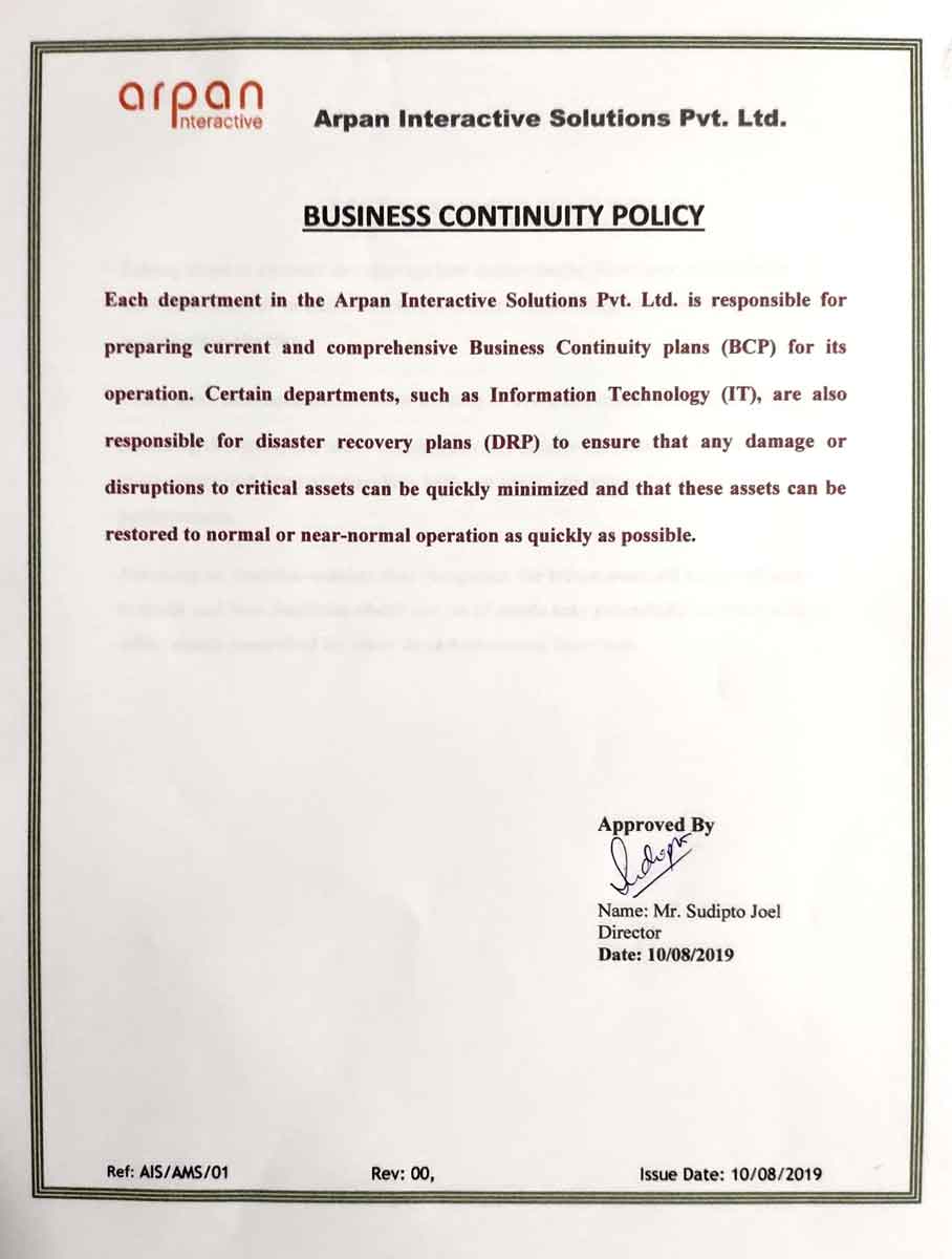 Business Continuity Policy